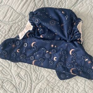 Blue Celestial pocket Diaper by award winning Eco Naps in organic cotton